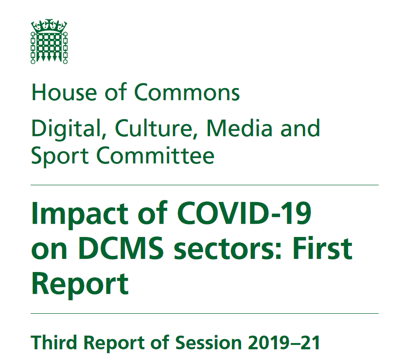 DCMS Select Committee report into the economic impact of COVID19 on